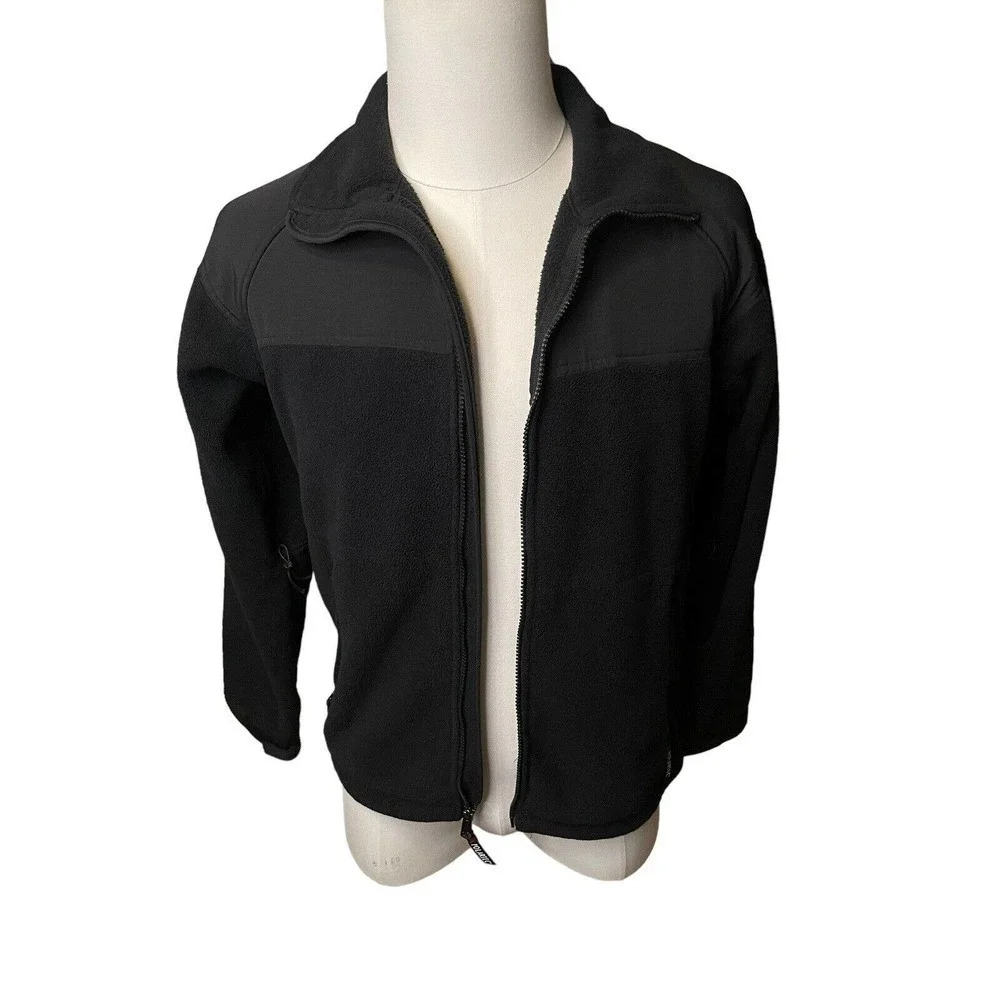 Cabela’s Mens Wind Stopper Vented Fleece Jacket Black Hunting Ski Hiking Small
